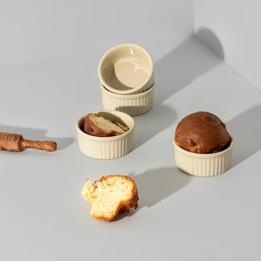 Stoneware Ramekins: Speckled Cream