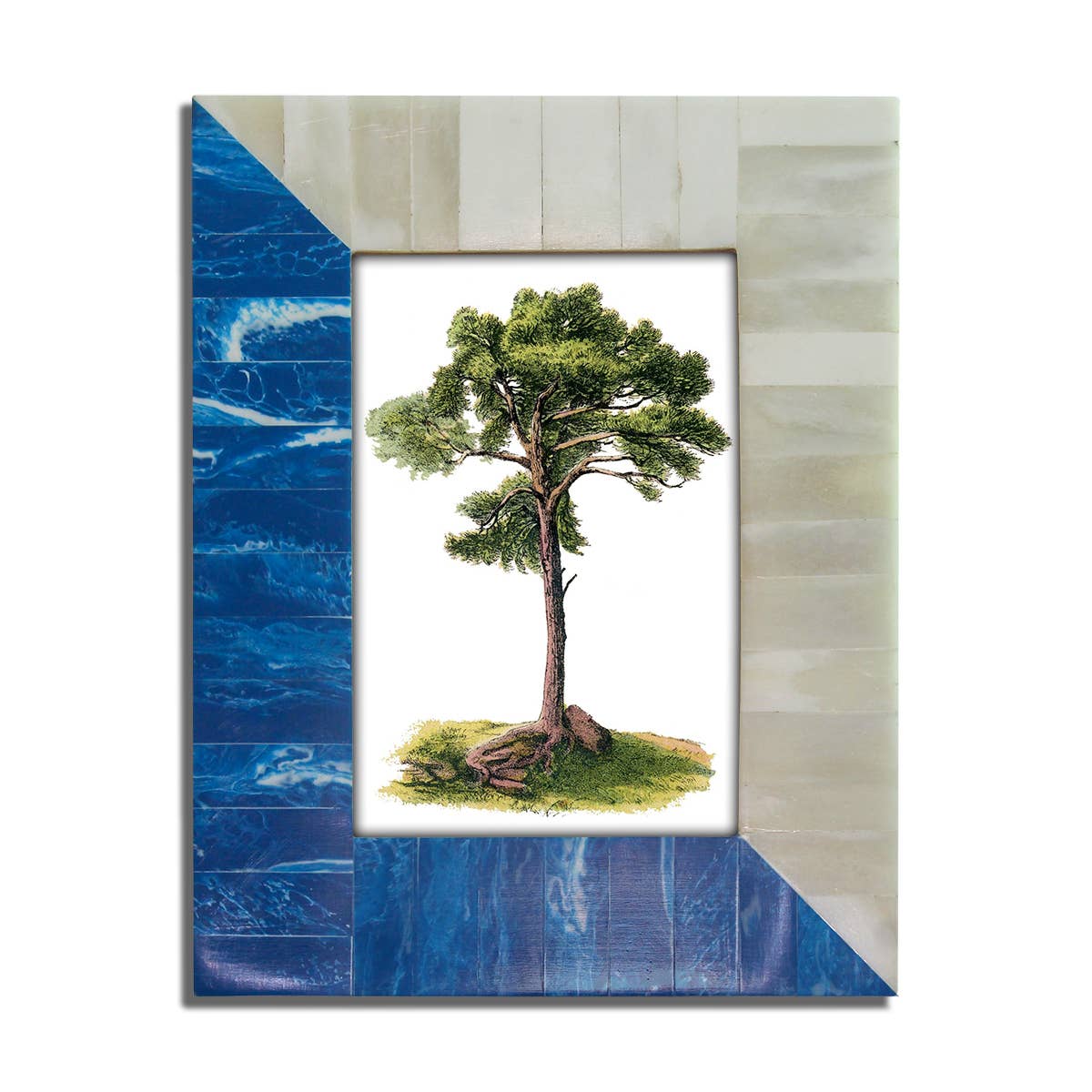 Blue & White 4x6 Photo Frame