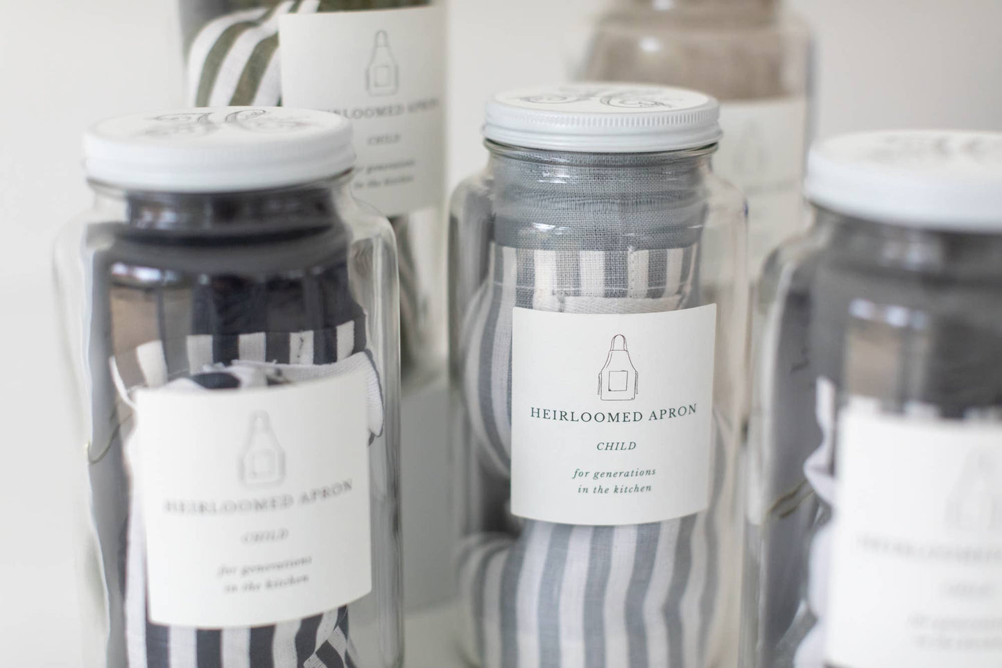 Keepsake Jar Linen Child Apron Oatmeal