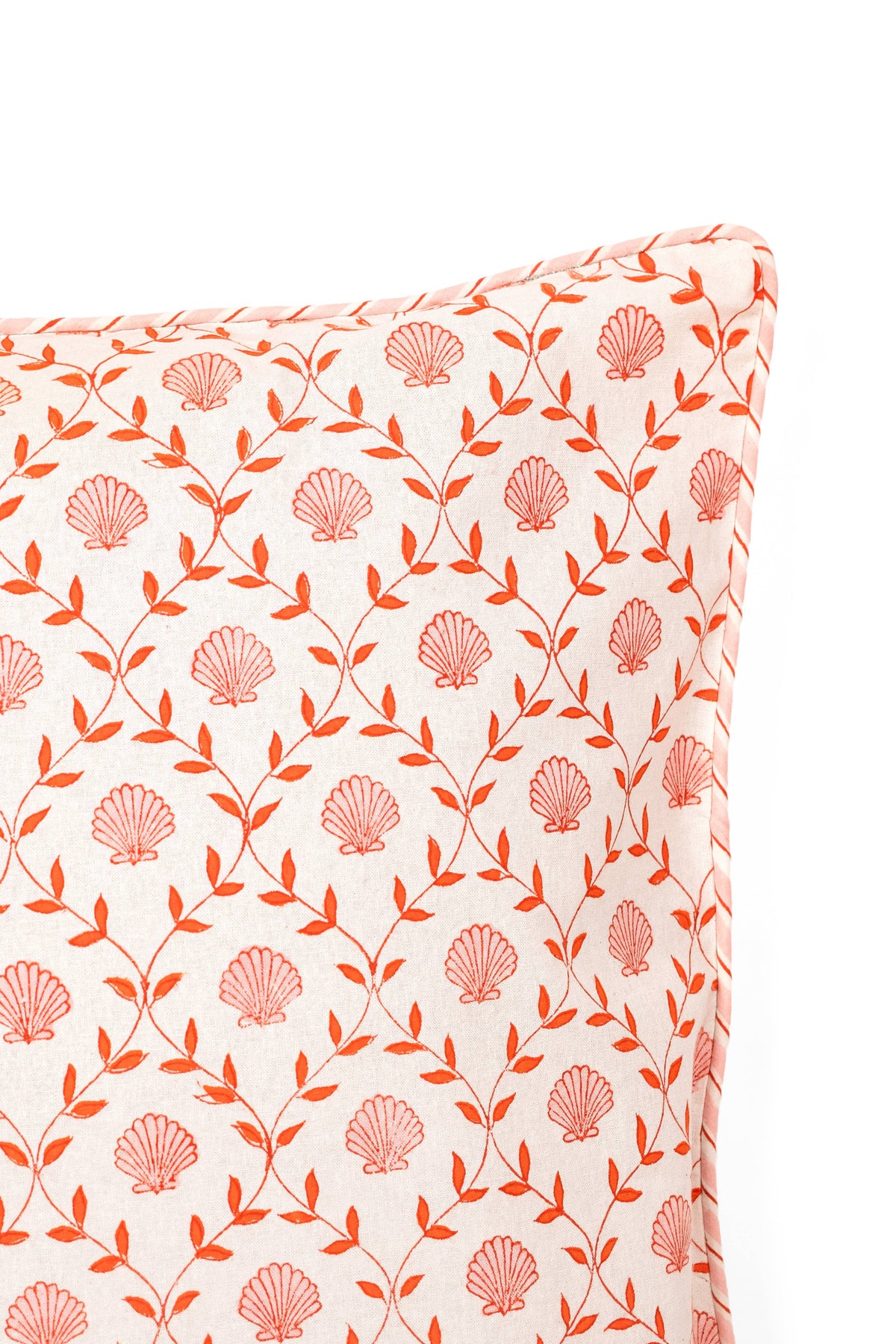 Pink Seashell Blockprint Pillow