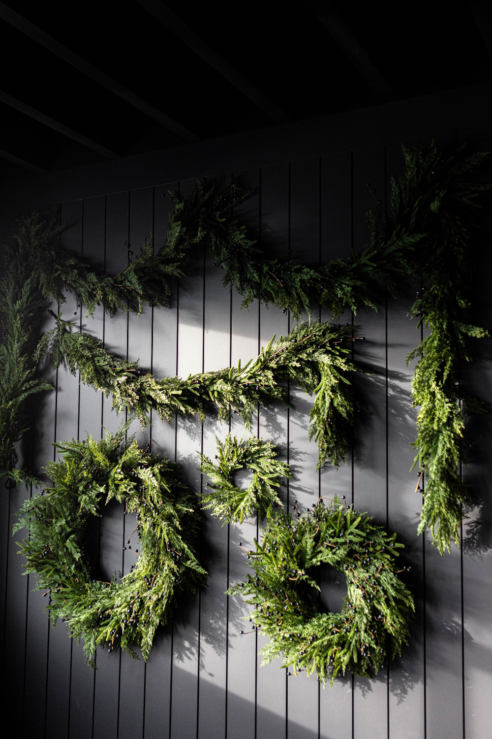 Navy Plum Berry Norfolk Cypress Real Touch Wreath