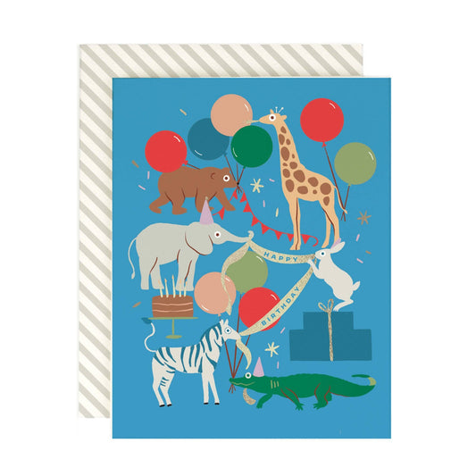 Birthday Party Animals Card