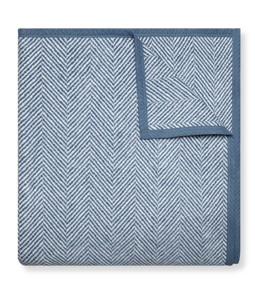 Harborview Herringbone Cornflower Family-Size Blanket