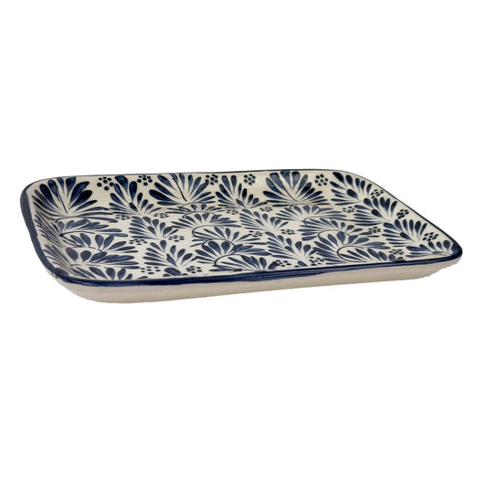 Blue Plumeado Ceramic Serving Platter