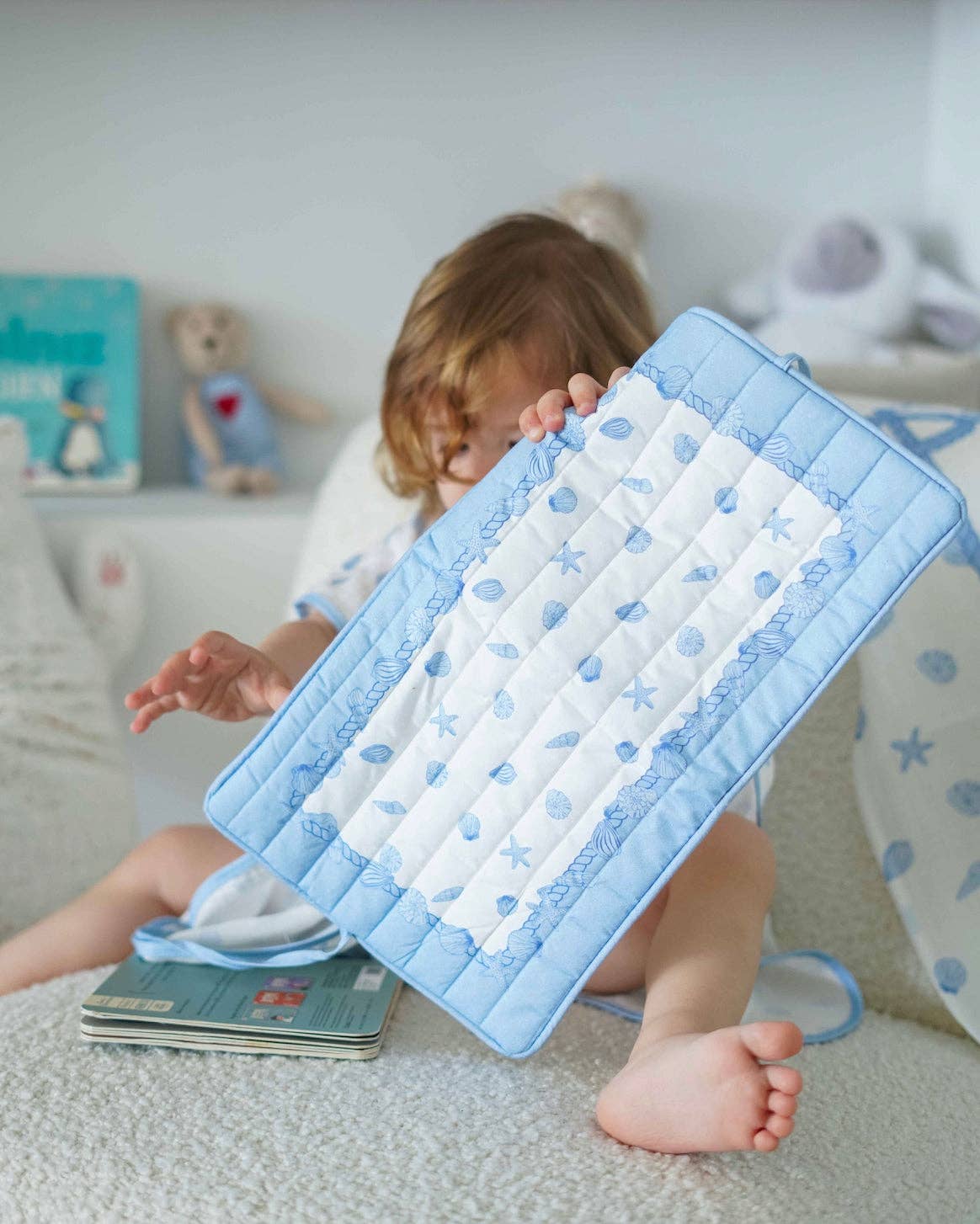 Wet Wipes and Diaper Clutch - Seashells
