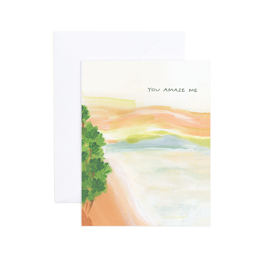 Pinsuda Watercolor Beach Love & Friendship Greeting Card