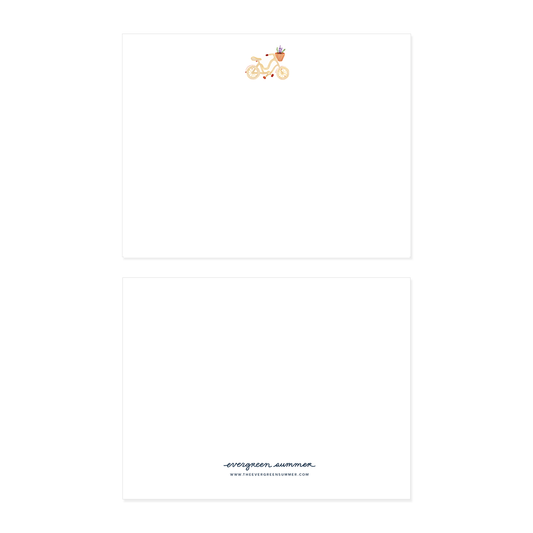 Watercolor Beach Cruiser Flat Notecard Set