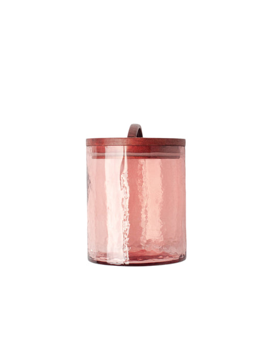 Handblown Hammered Glass Canisters: Small / Blush