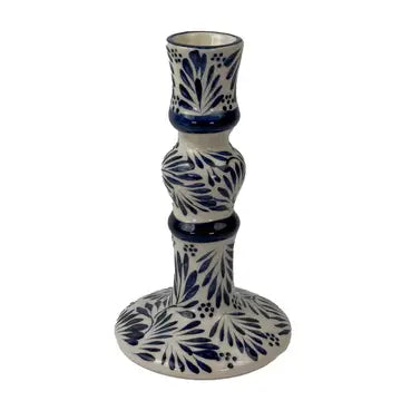 Blue Plumeado Handmade Candle Holder