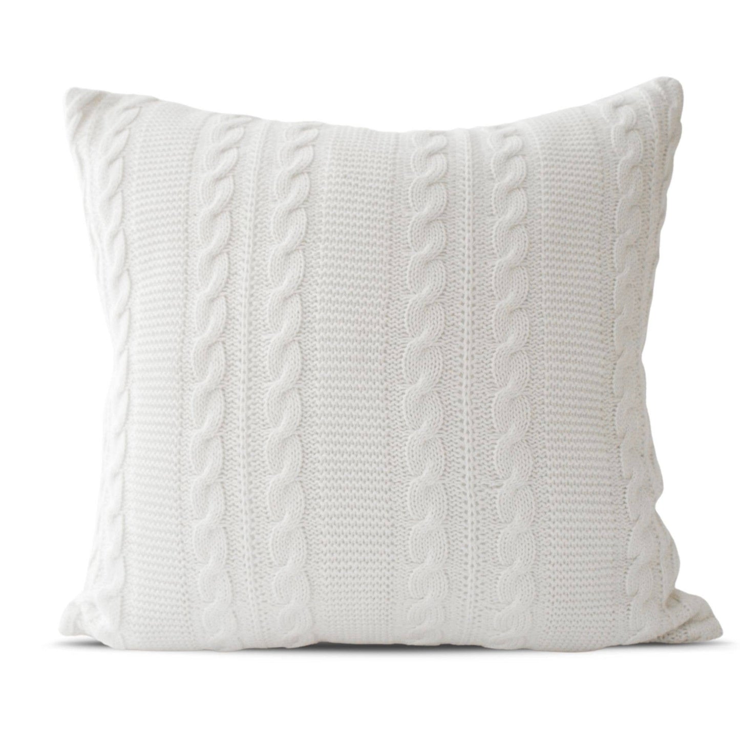 Luna White Cable Knit Pillow