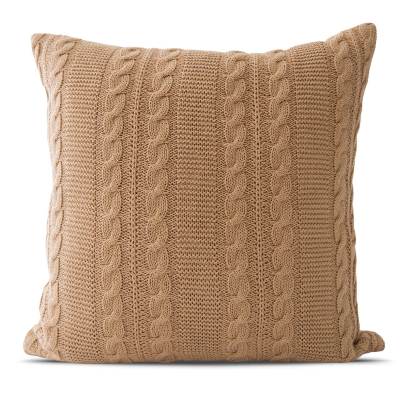 Luna Beige Cable Knit Pillow Cover