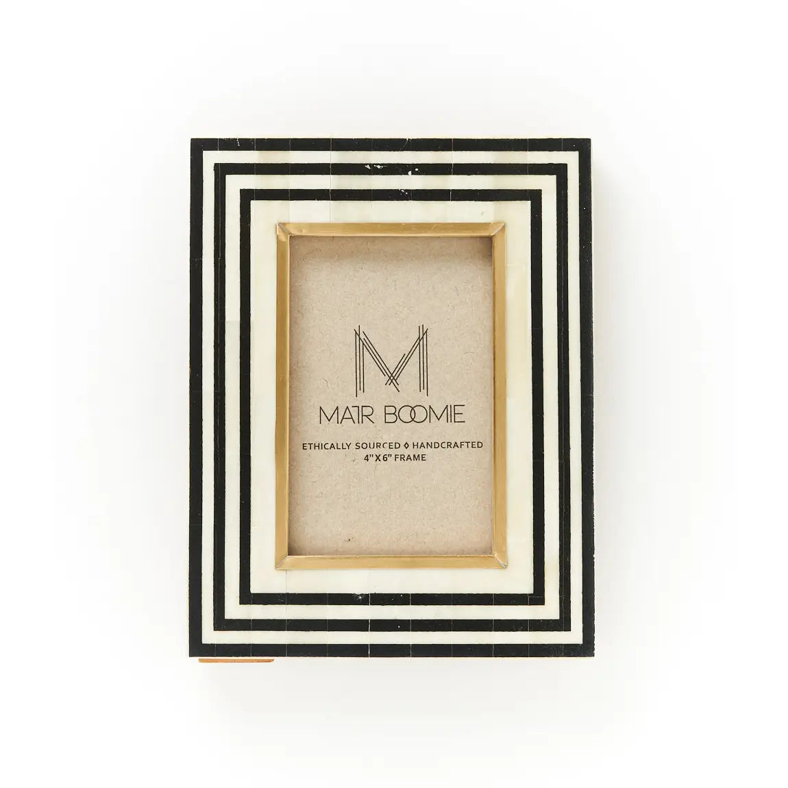 Rajiva Carved Bone and Brass Frame - 4" x 6"