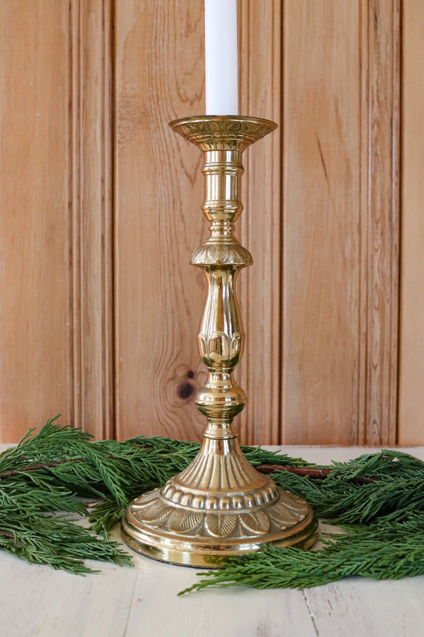 Vintage Large Brass Candlestick Holder – The Dune Market