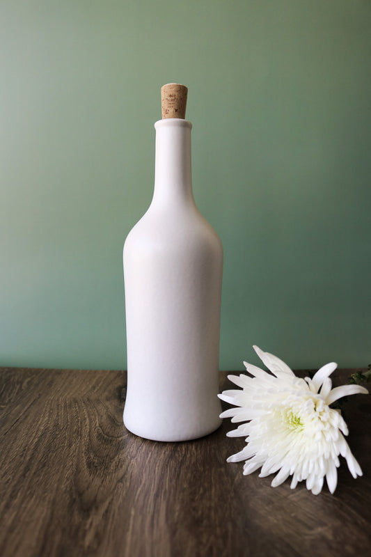 Brutto White Stoneware Olive Oil Bottle