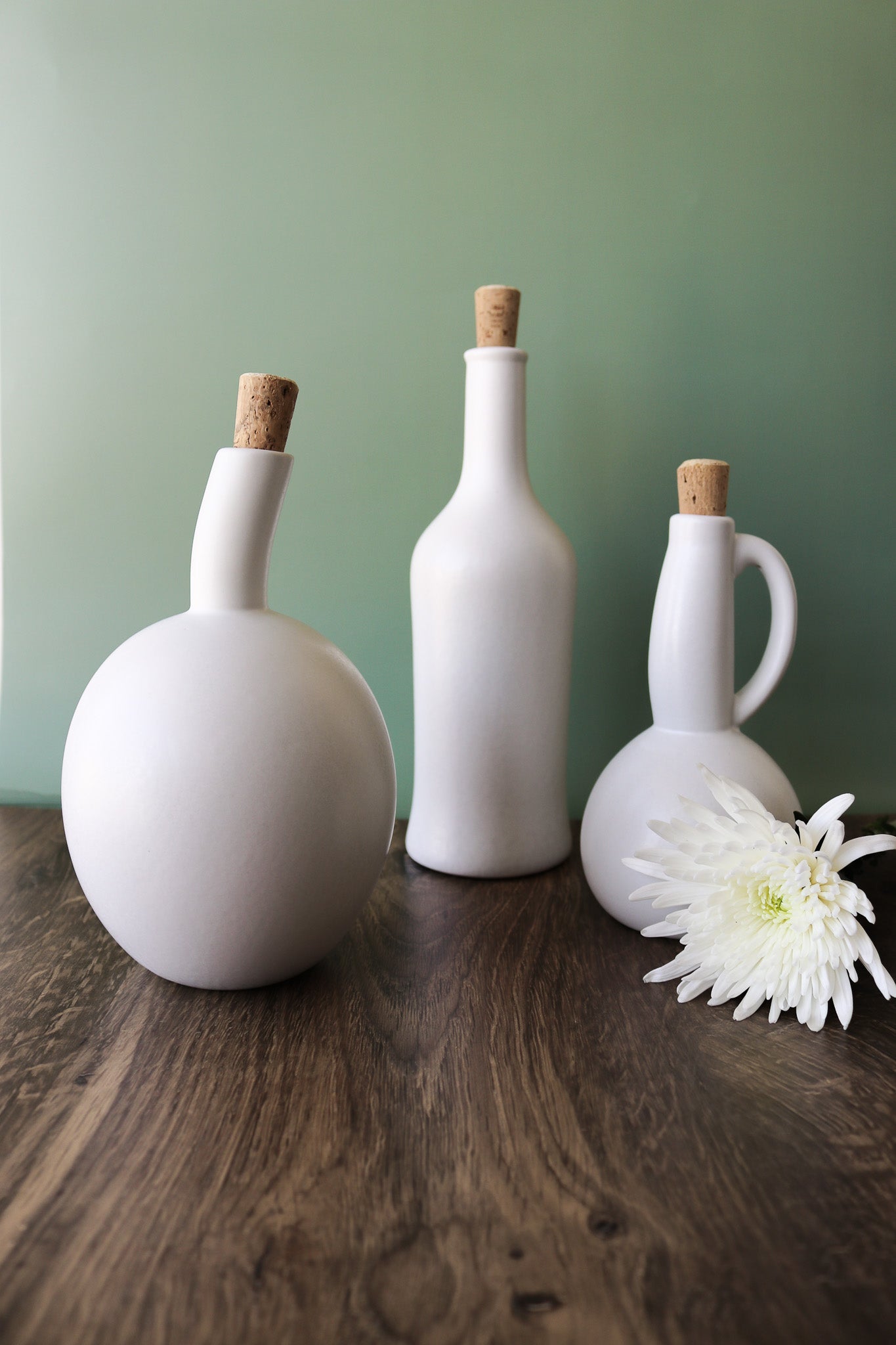 Brutto White Stoneware Olive Oil Bottle