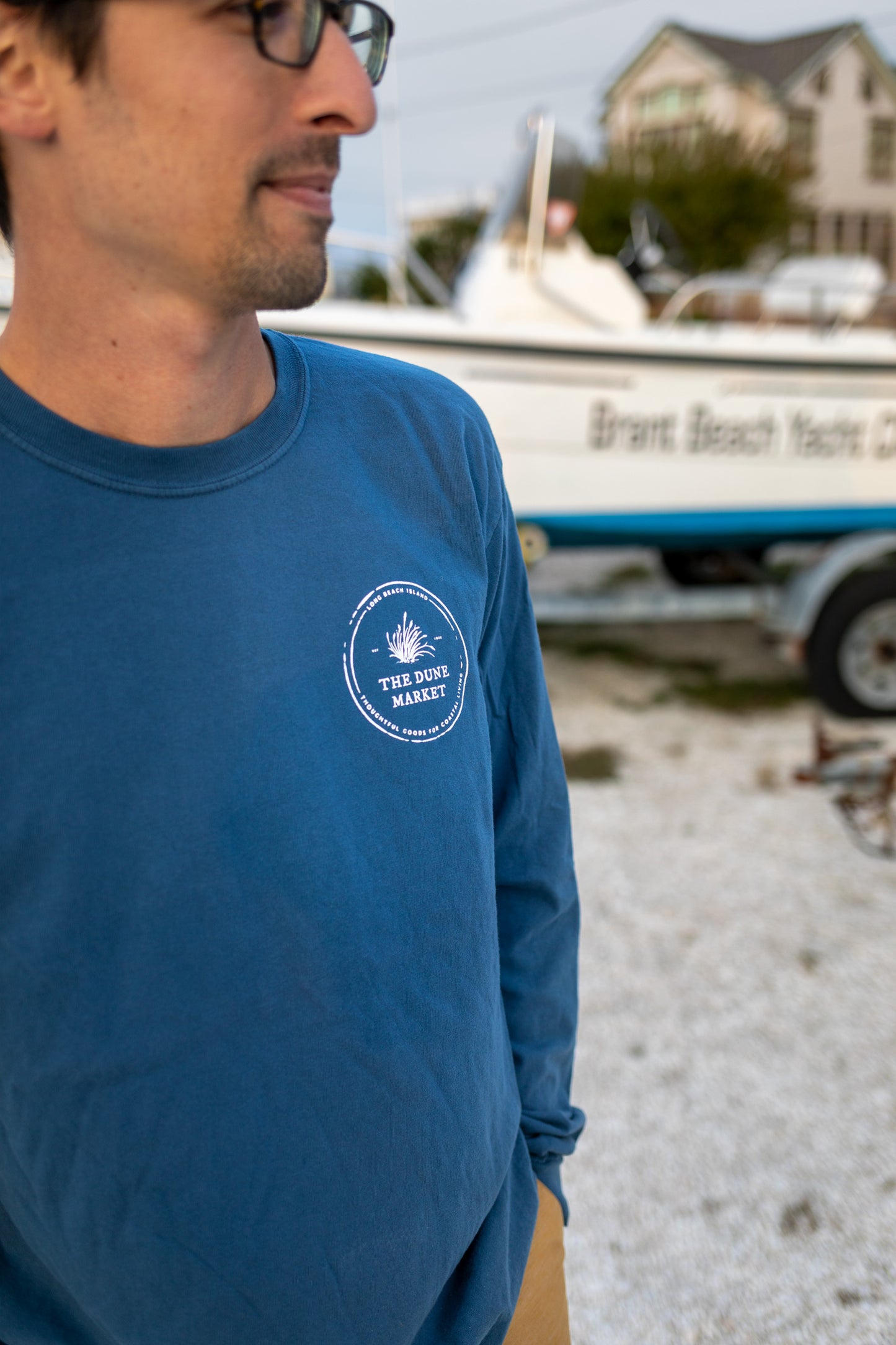 The Dune Market Navy Long Sleeve Tee