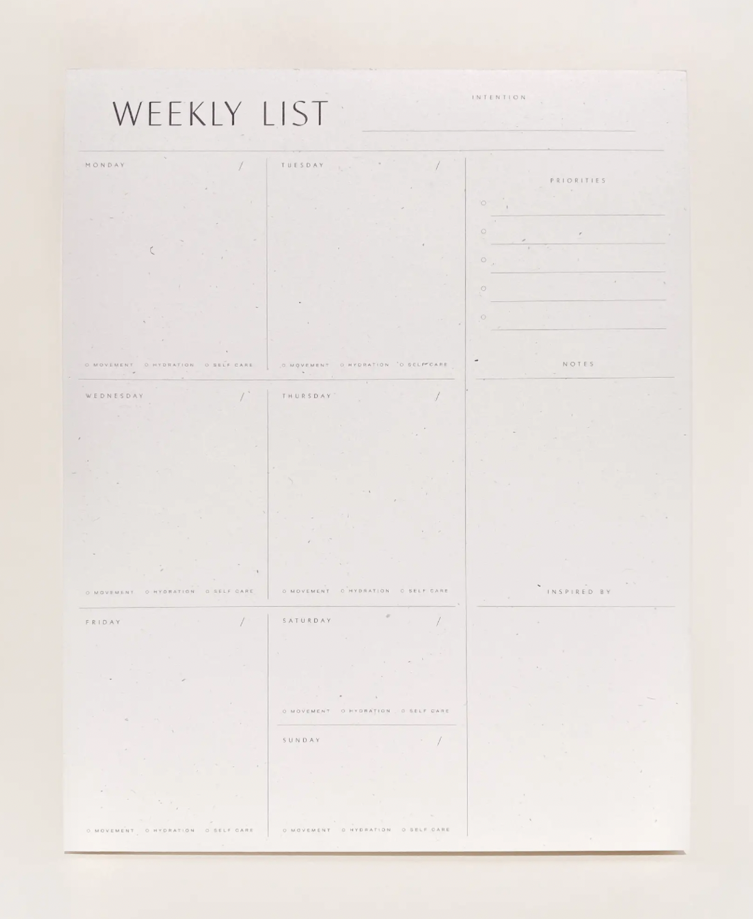 Weekly List Pad