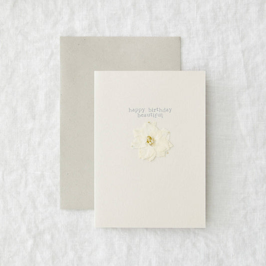 Birthday Beautiful Pressed Flower Card