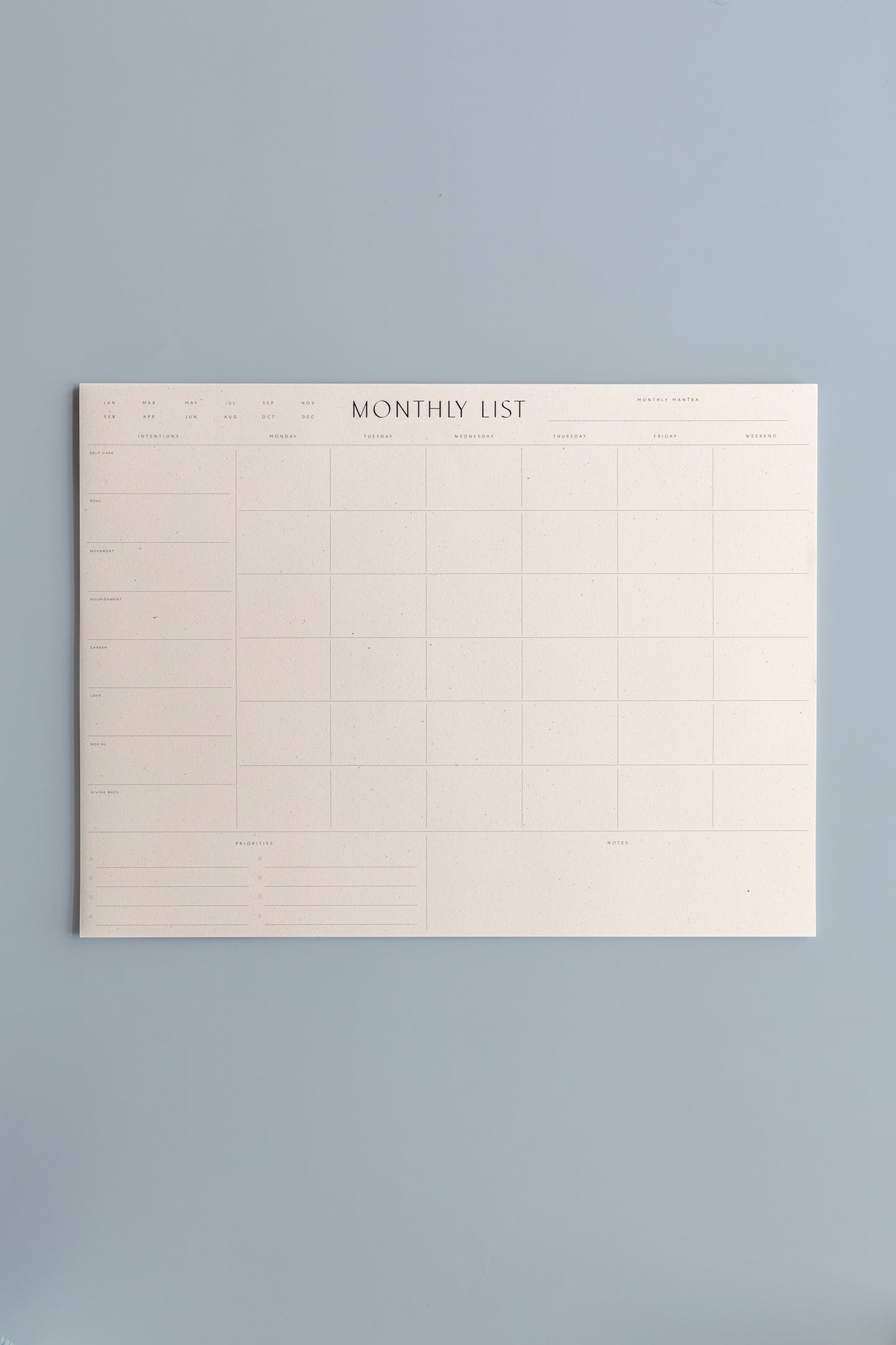 Monthly List Pad