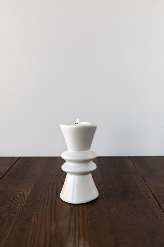 White Soapstone Tea Light Holder