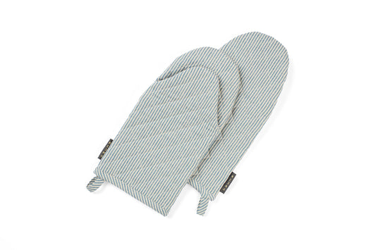 Pinstripe Blue Oven Mitts
