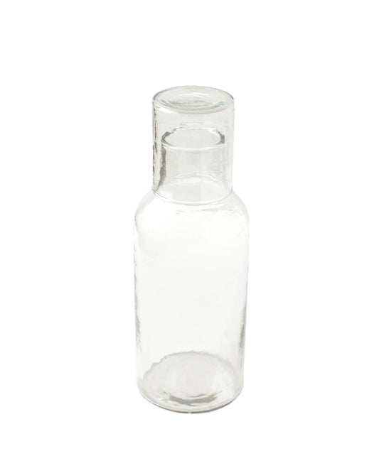 Handblown Hammered Glass Carafe: Clear