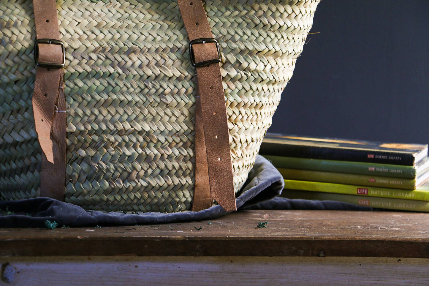 Palm Leaf Backpack Basket