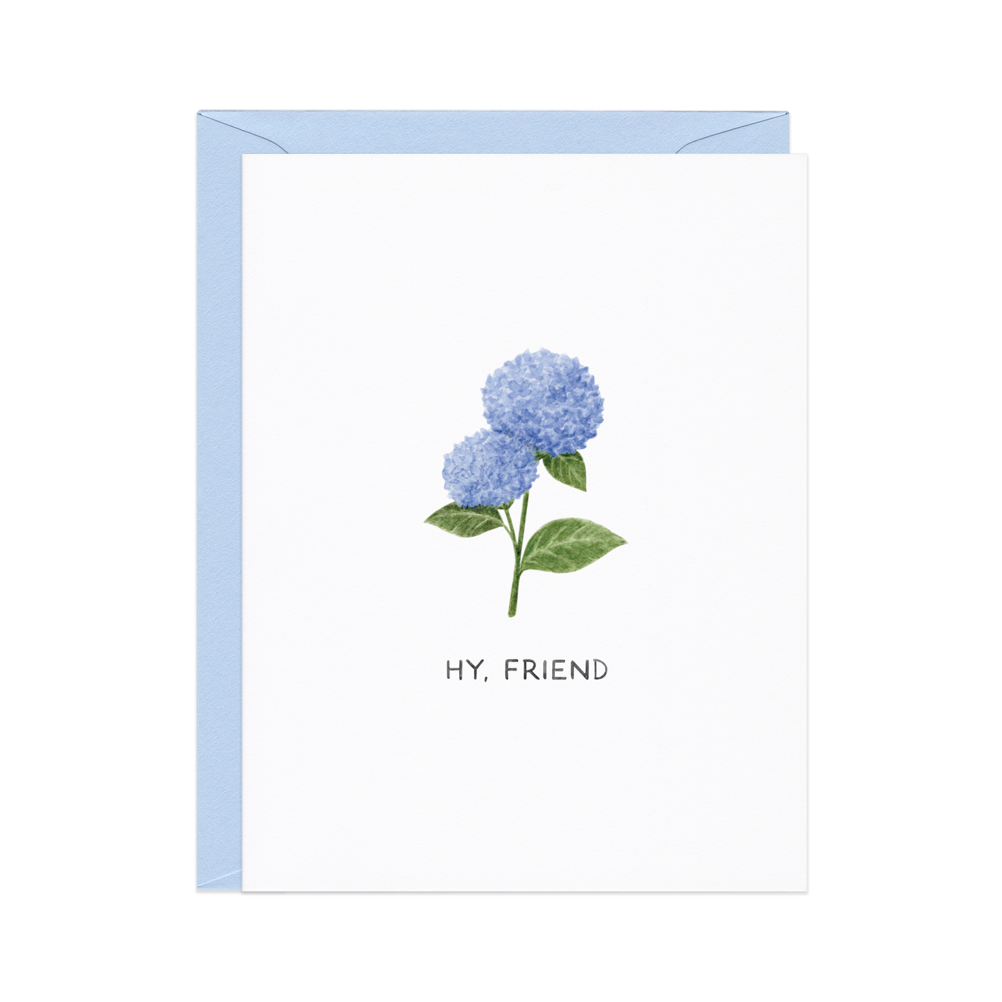 Hi Friend — Blue Hydrangea Floral New England Everyday Card