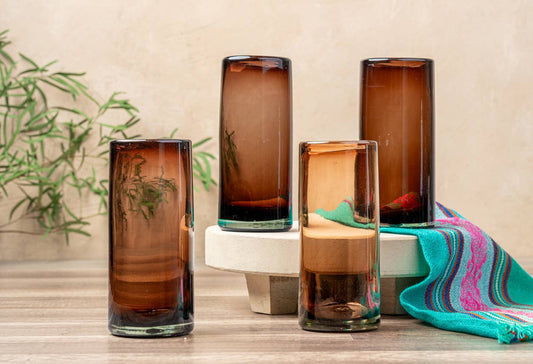 Tamarind Handblown Mexican Highball Glasses