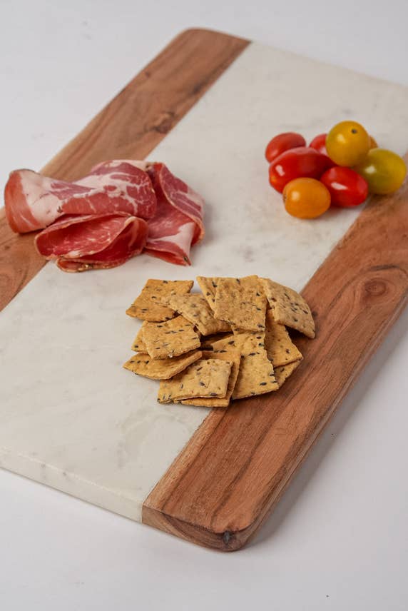 Marble and Acacia Wood Serving Board - Rectangle