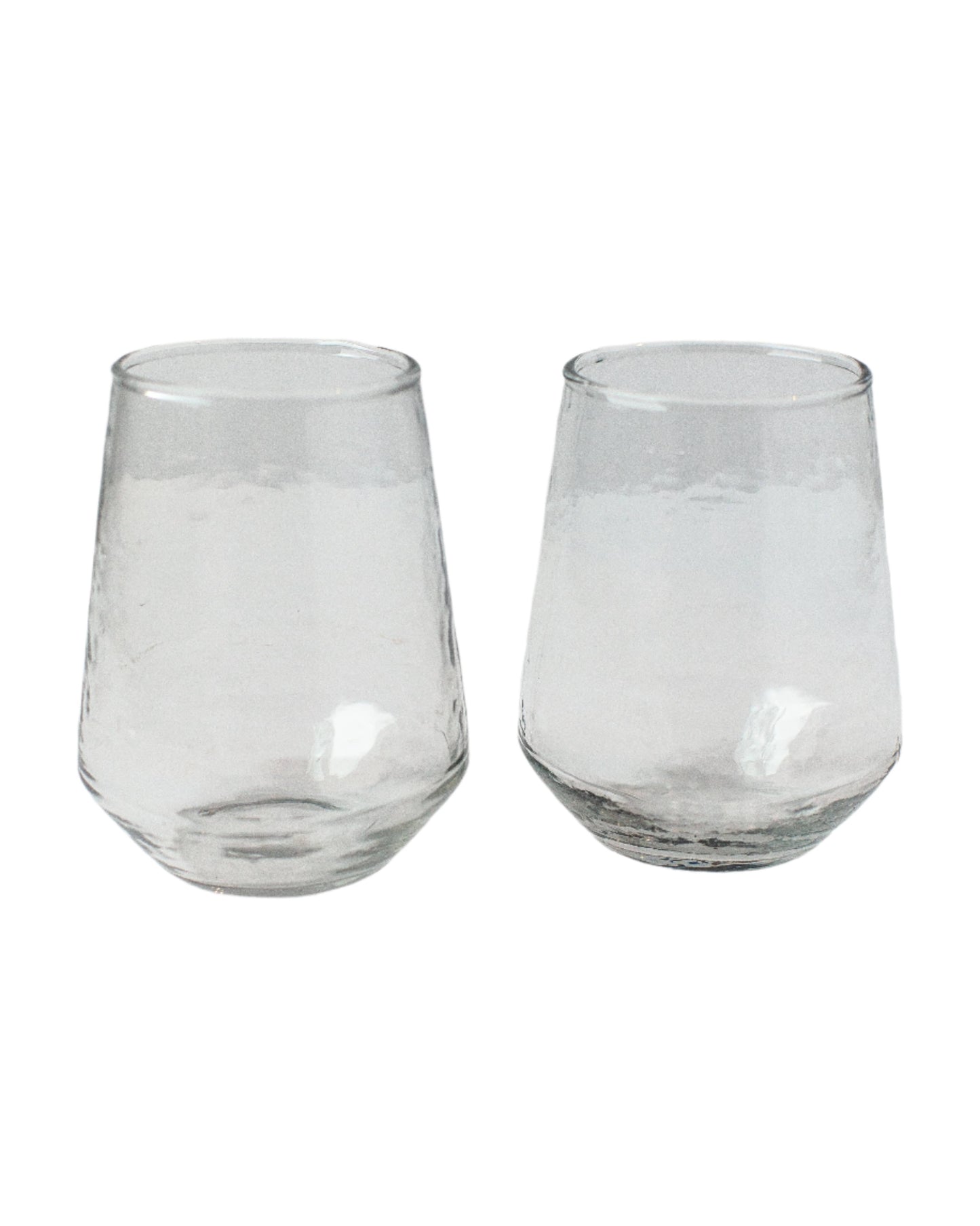 Handblown Hammered Glass Water Tumbler