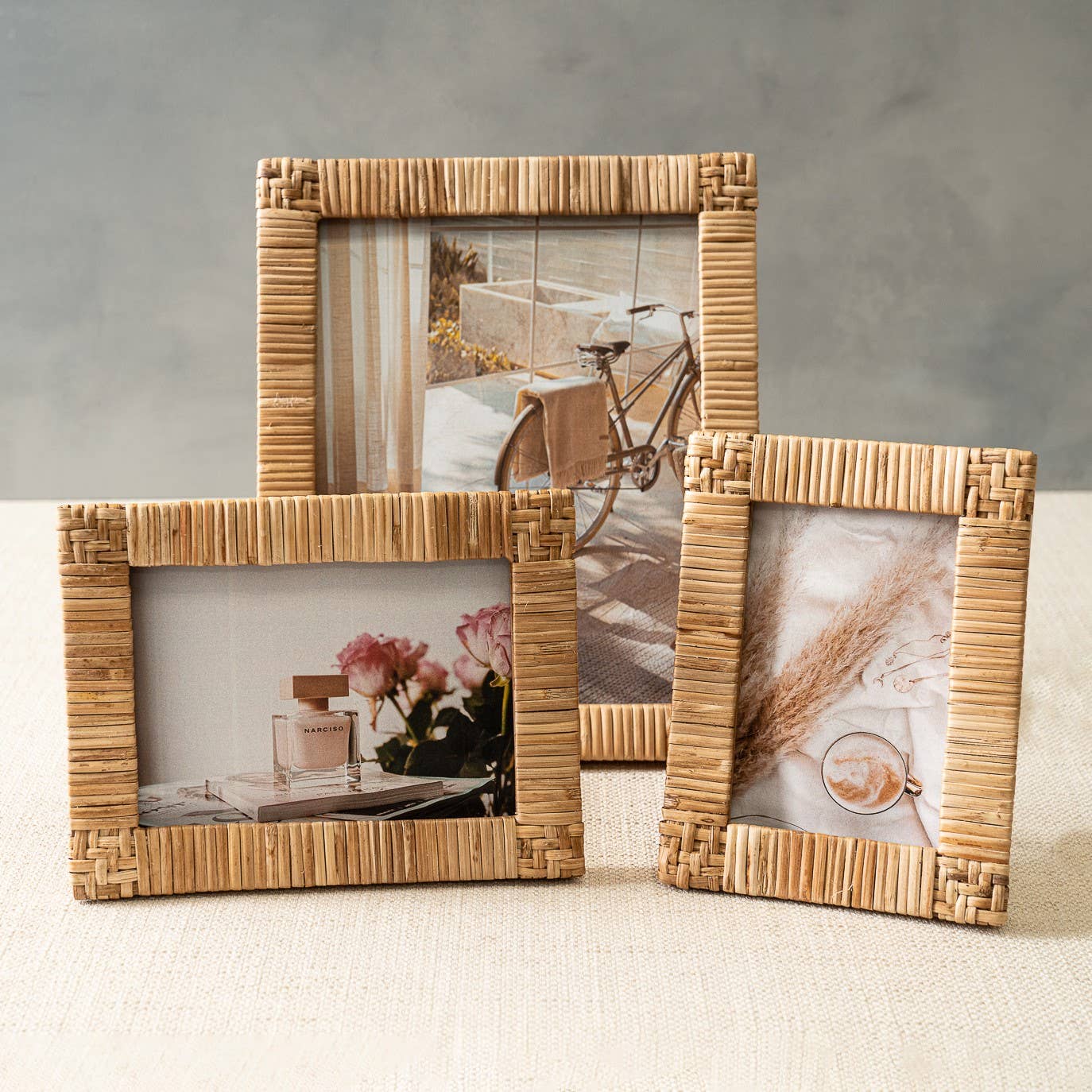 Woven Rattan Photo Frame