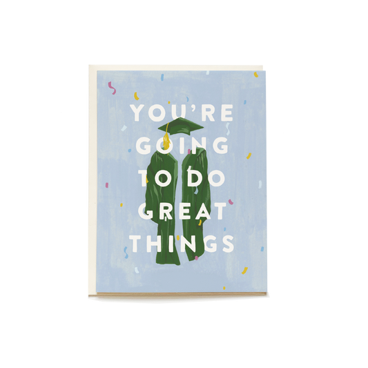 Cap and Gown Graduation Greeting Card