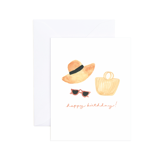Sutton Watercolor Beach Girl Birthday Card