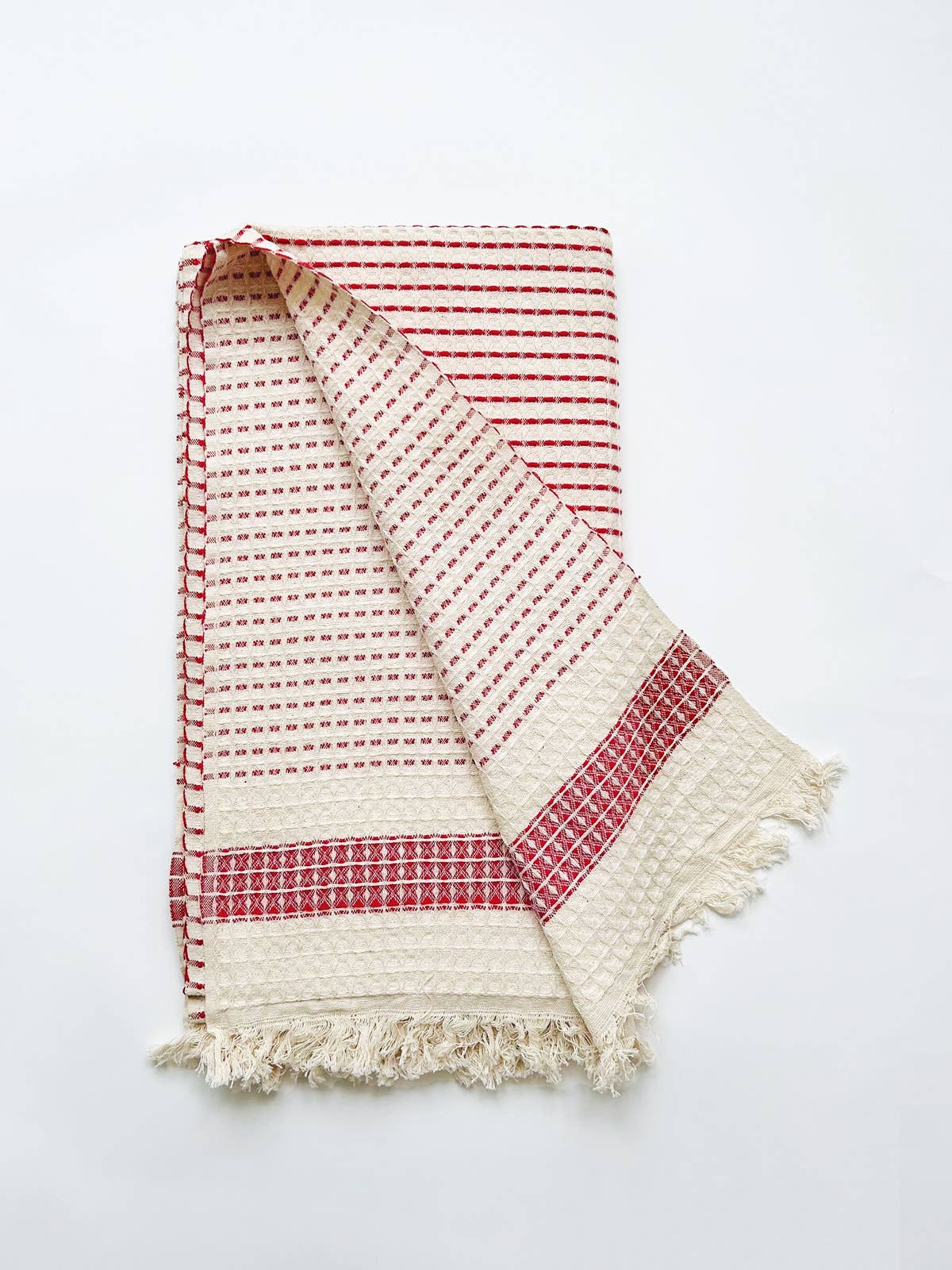 Milos Check Hammam Towel, Red