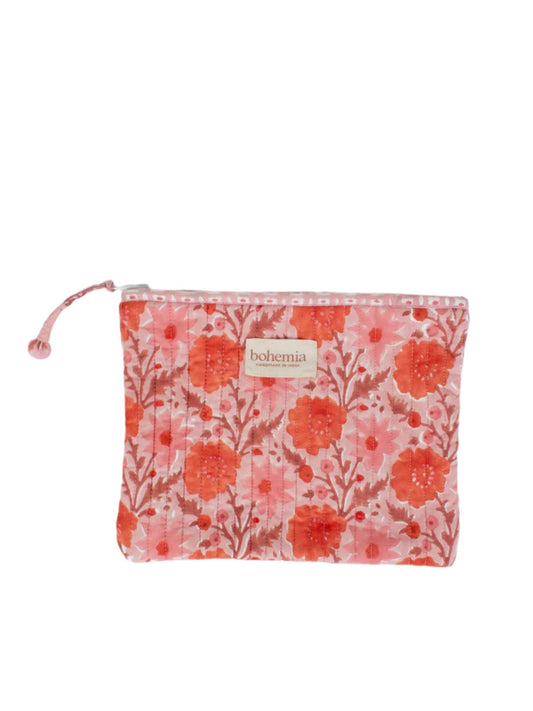 Floribunda Zip Pouch, Vintage Pink