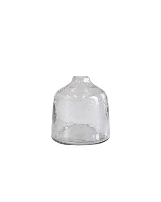 Bella Handblown Hammered Bud Vase Clear