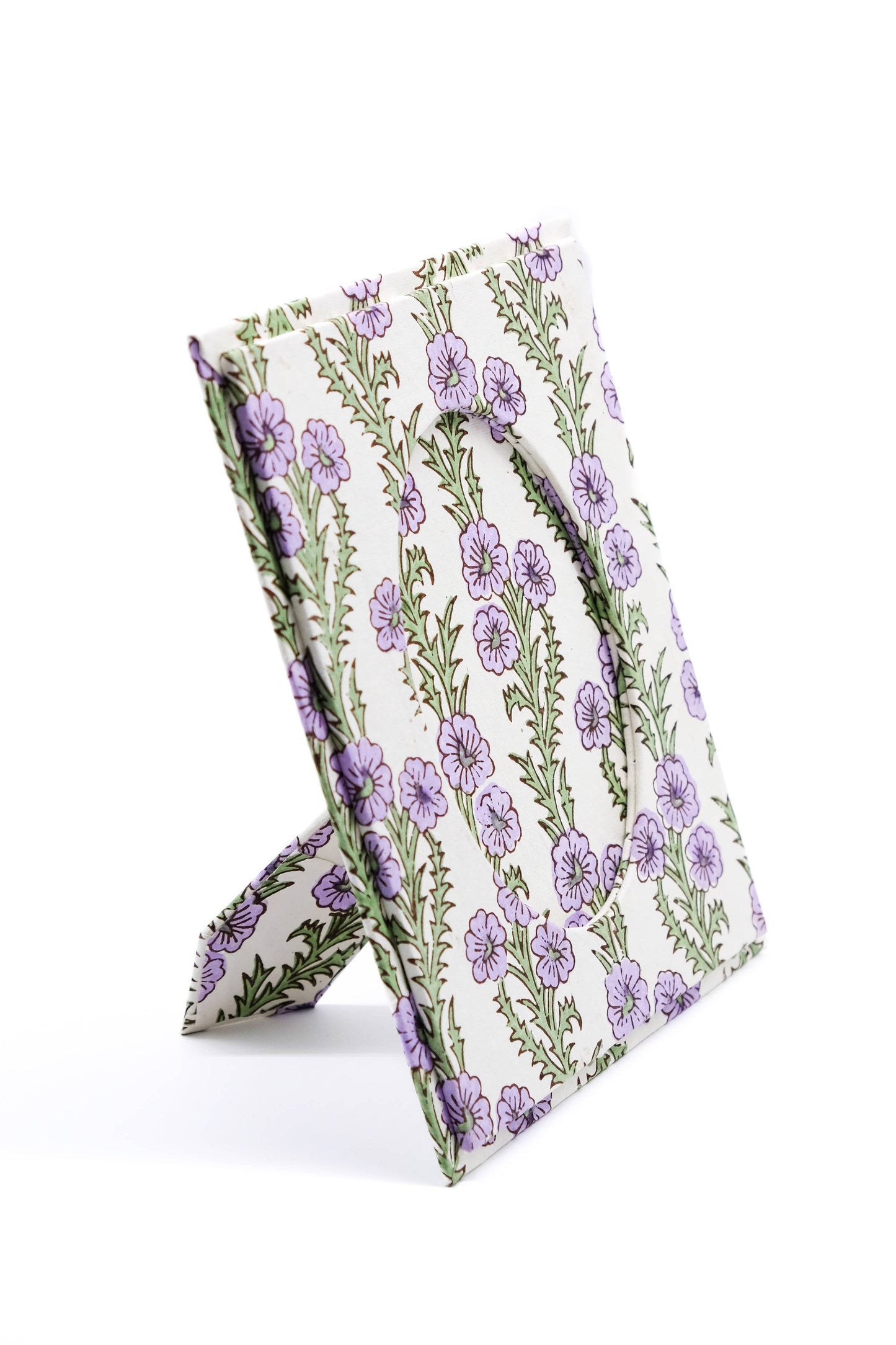 Purple Forget-Me-Not Picture Frame with Oval Opening, 4x6