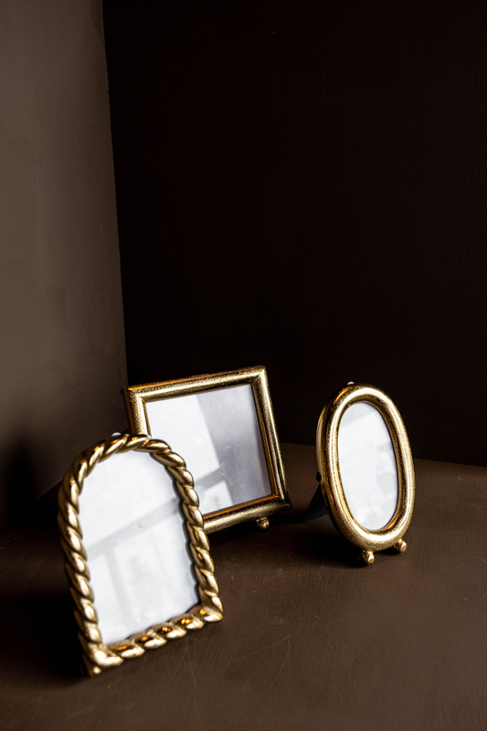 Oval Brushed Brass Photo Frame