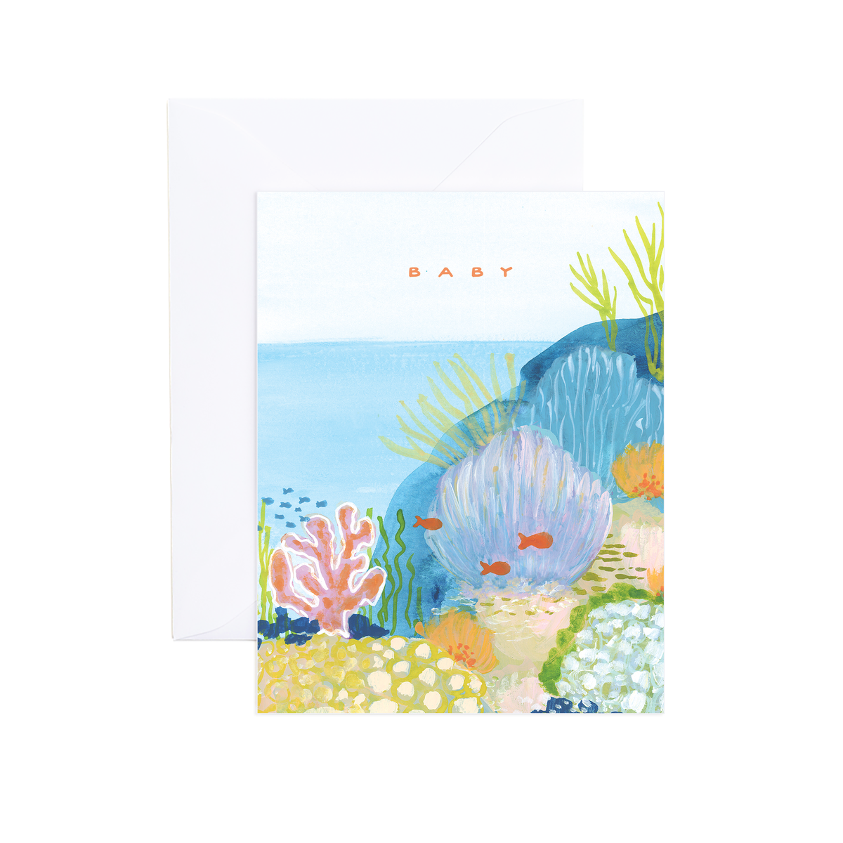 Charlie Watercolor Ocean Reef Baby Greeting Card