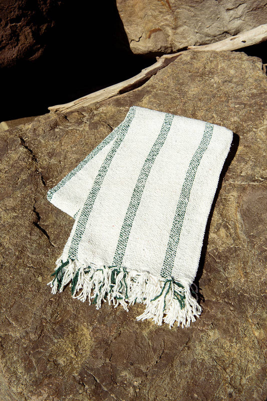 Riviera Green Stripe Throw Blanket