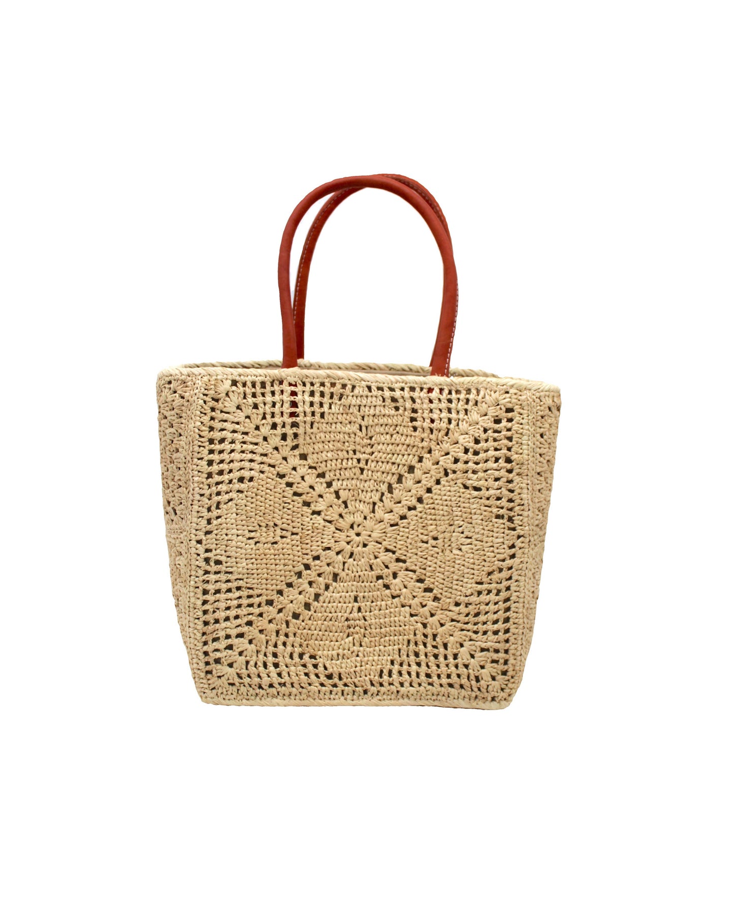 Cheval Lace Pattern Crochet Basket Bag