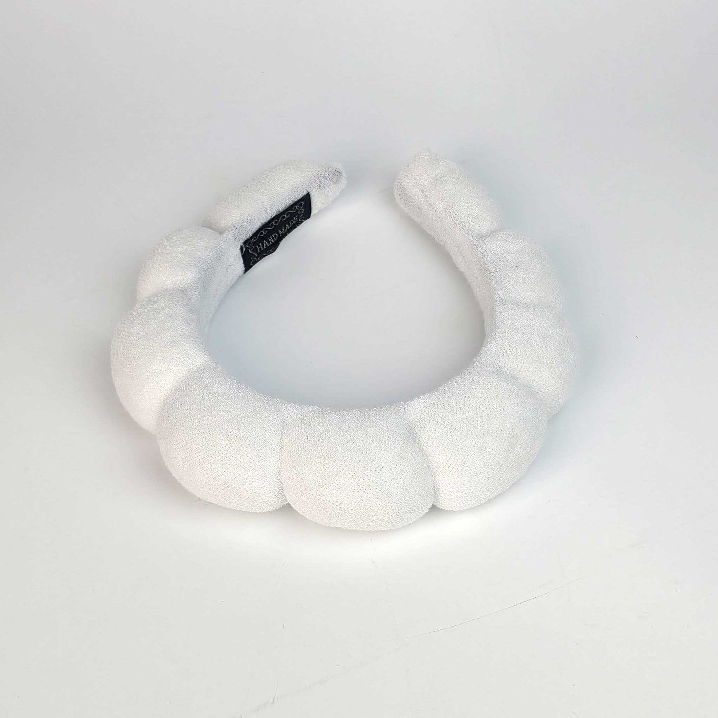 White Serene Oasis Terry Cloth Bubble Spa Headband