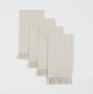 Manor Stripe, Taupe Napkins - Set of 4