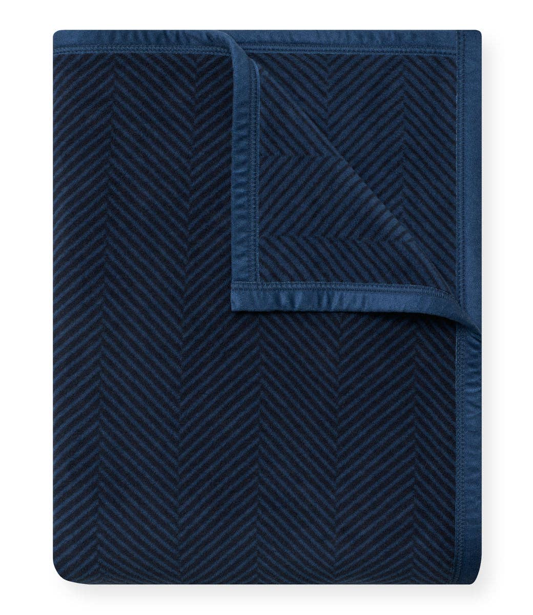 Deep Sea Harborview Herringbone Blanket