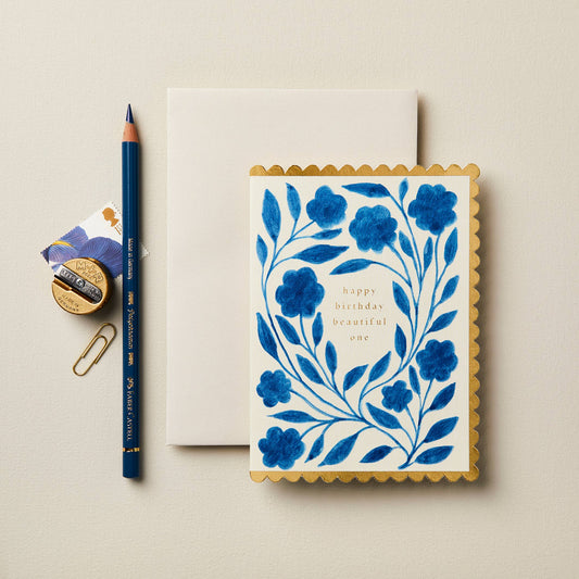 Delft Flora Birthday Card