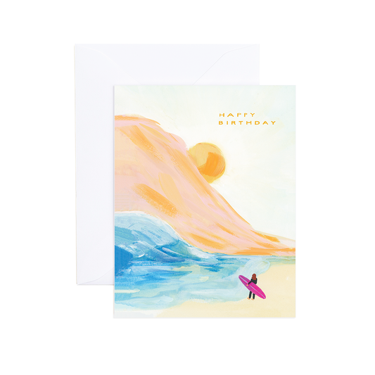Maya Surf Sunrise Birthday Card