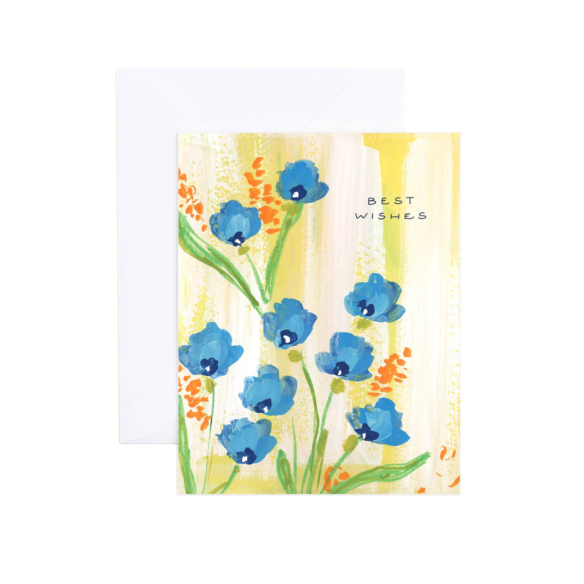 Paige Something Blue Floral Bouquet Wedding Card