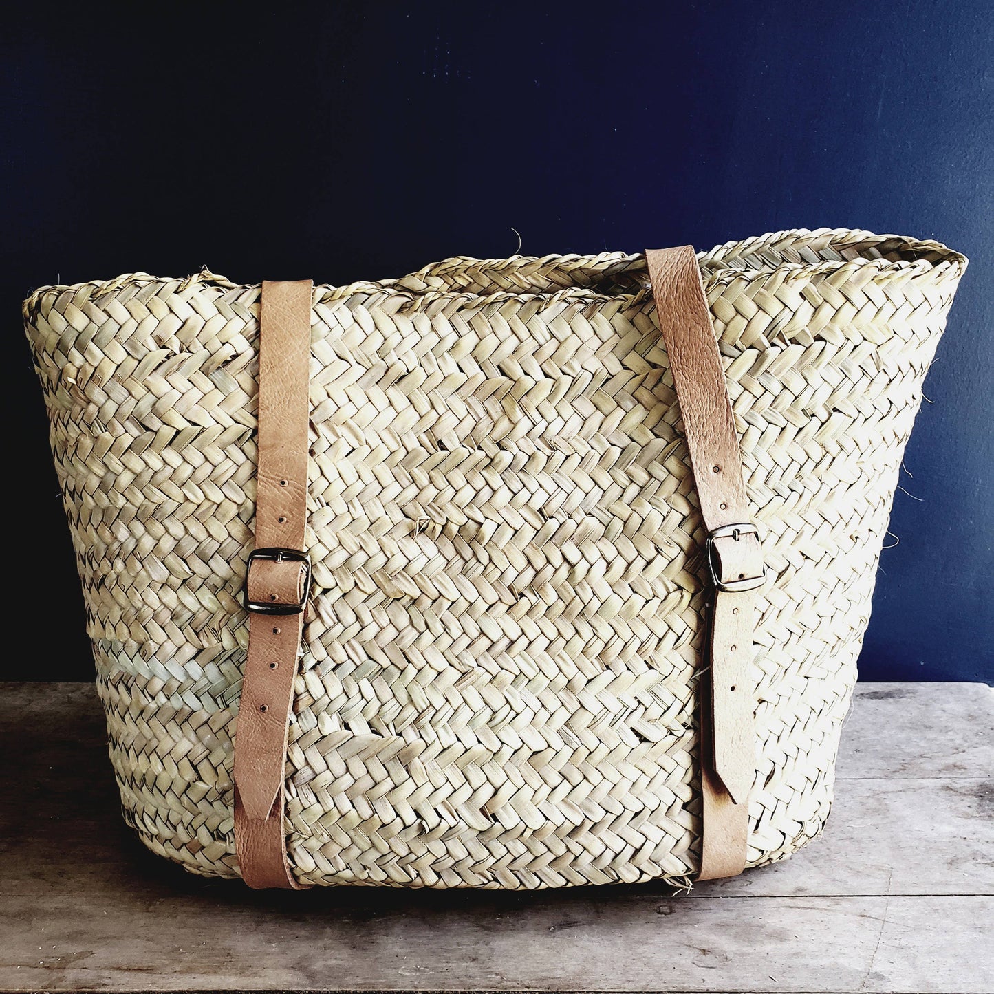 Palm Leaf Backpack Basket