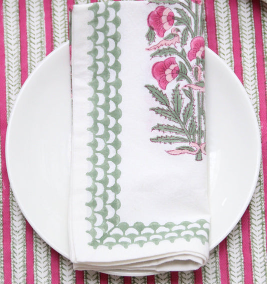 Nightingale Carmine Napkins (Set of 4)